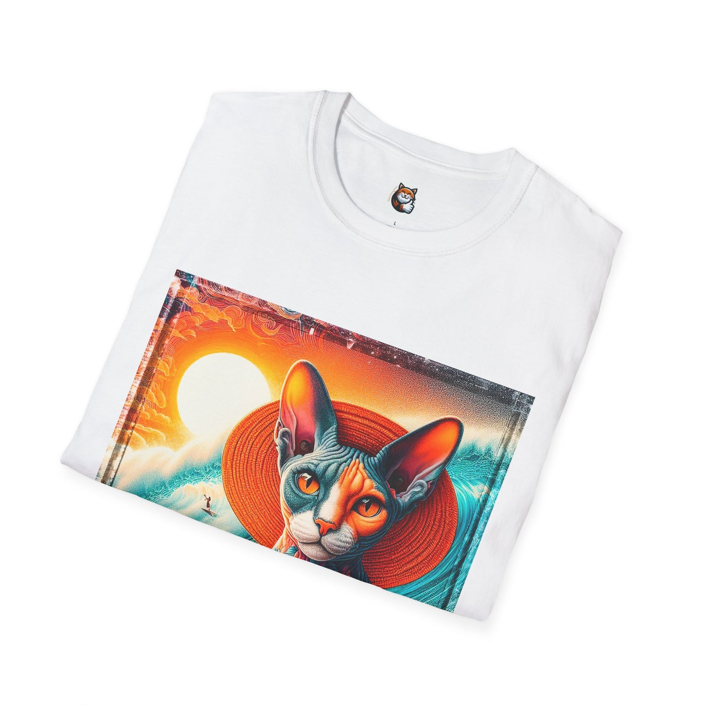 Devon Rex Cat hawaiian surfer Softstyle T-Shirt