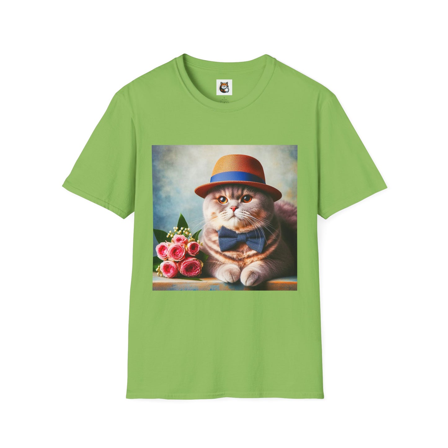 British Shorthair  hat and bow Unisex Softstyle T-Shirt