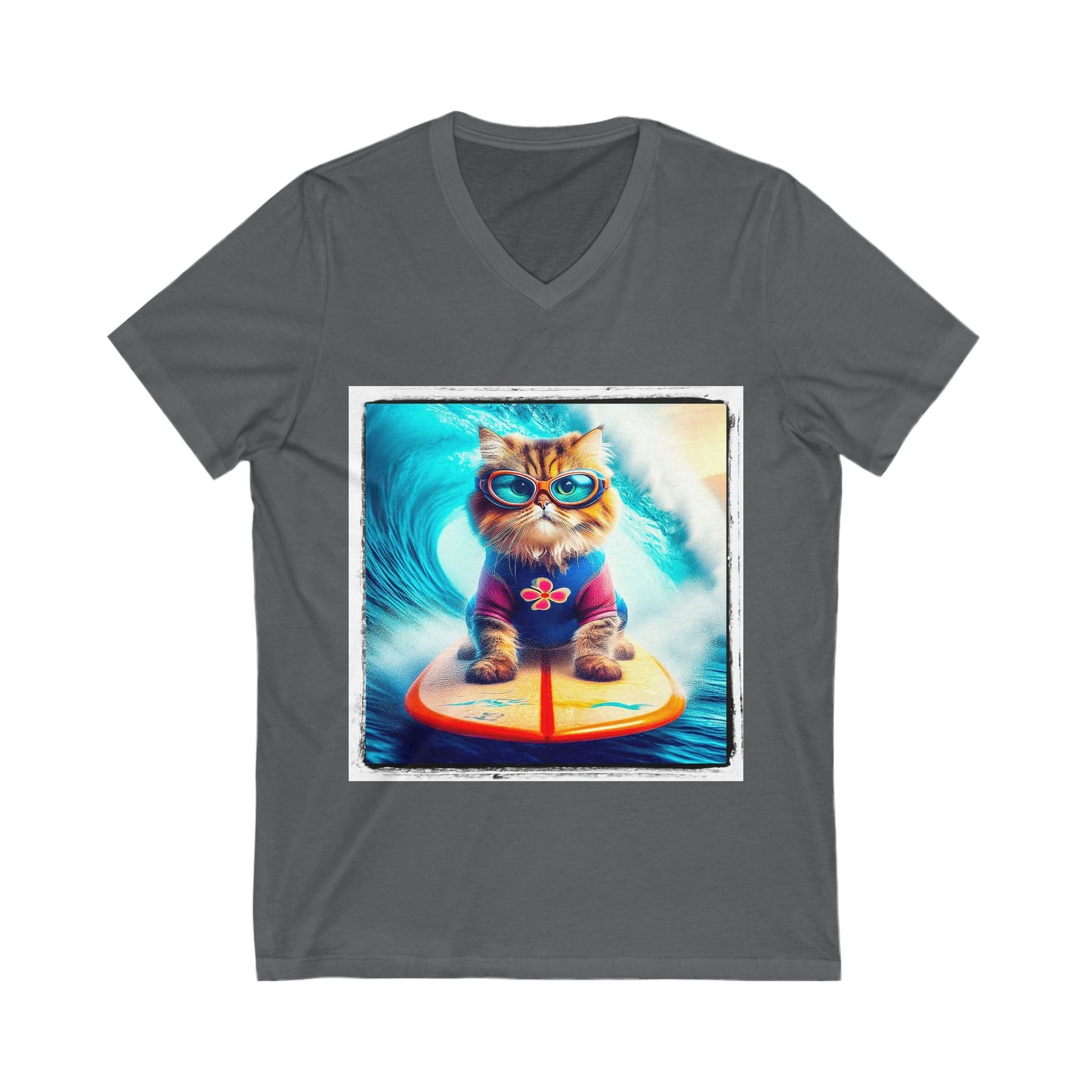 Persian Cat Unisex Jersey Short Sleeve V-Neck Tee