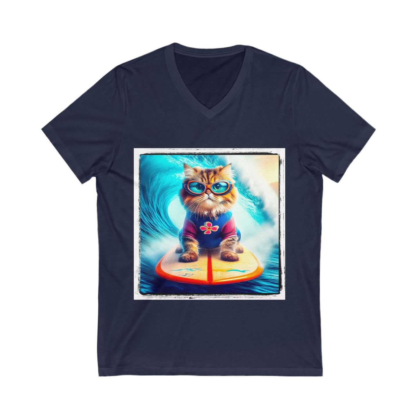 Persian Cat Unisex Jersey Short Sleeve V-Neck Tee