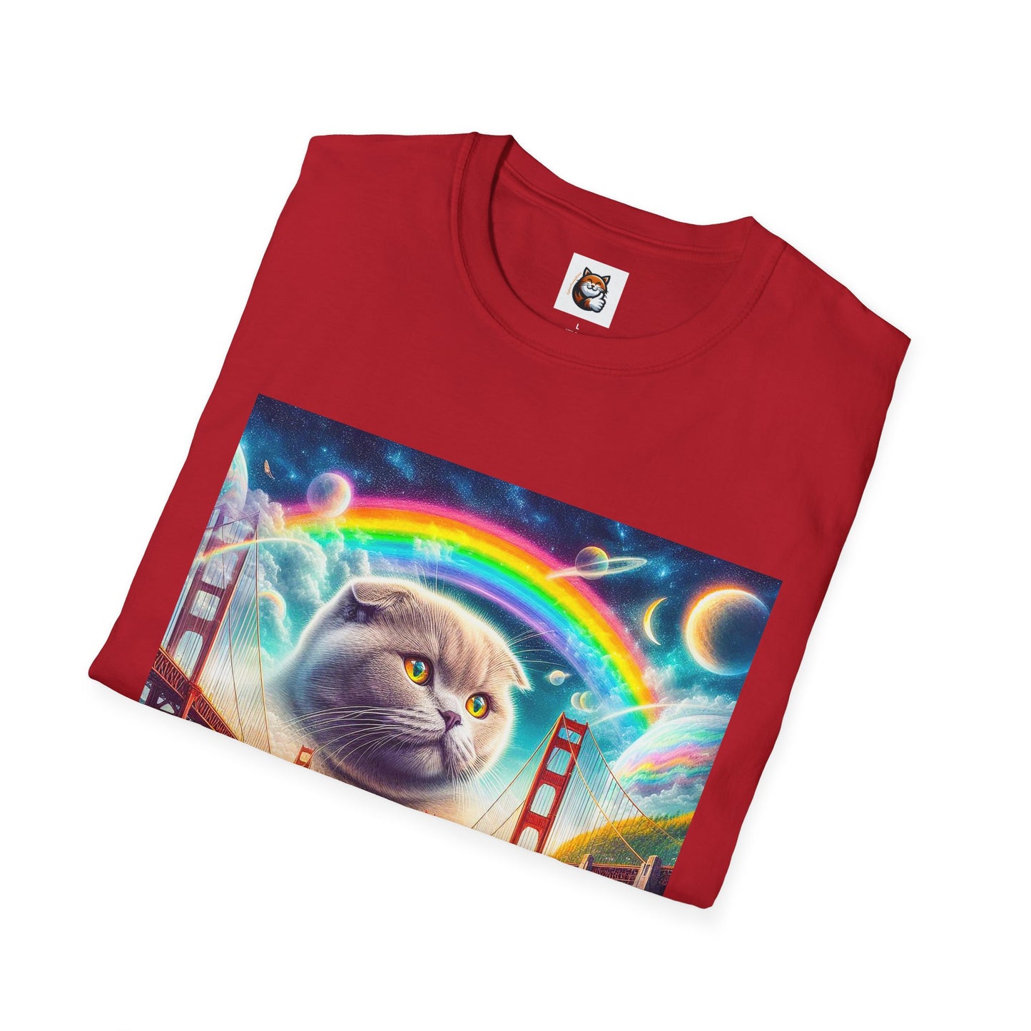 Scottish Fold Cat pretty rainbow  T-Shirt