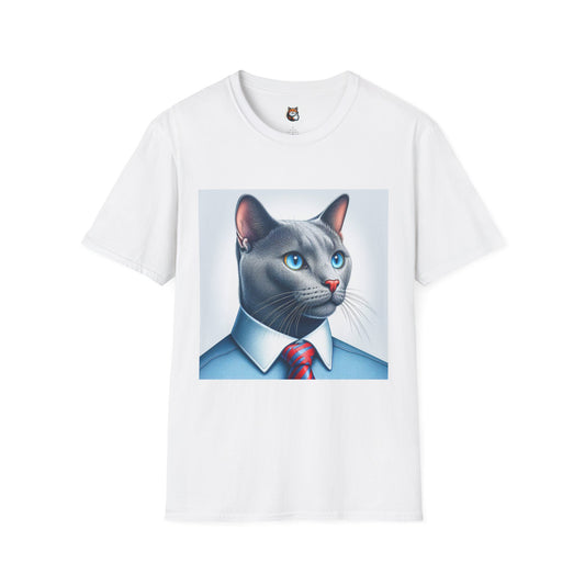 Russian Blue Cat working professional  T-Shirt