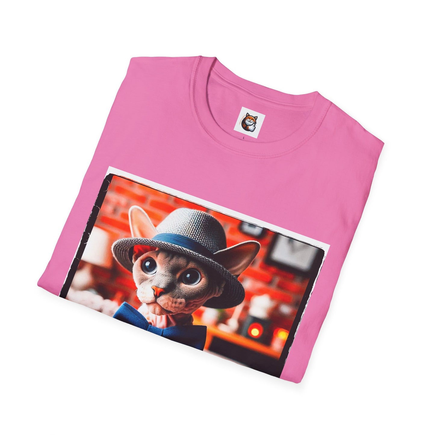 Devon Rex Cat hat and tie Softstyle T-Shirt