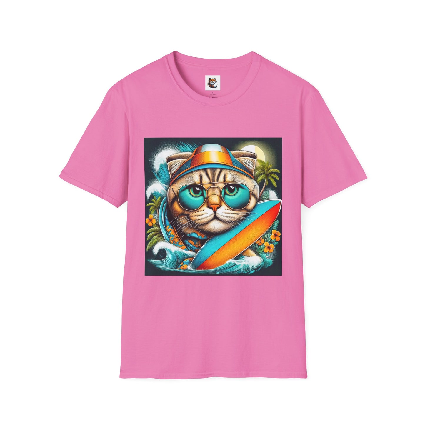 Scottish Fold Cat cool surfer  T-Shirt