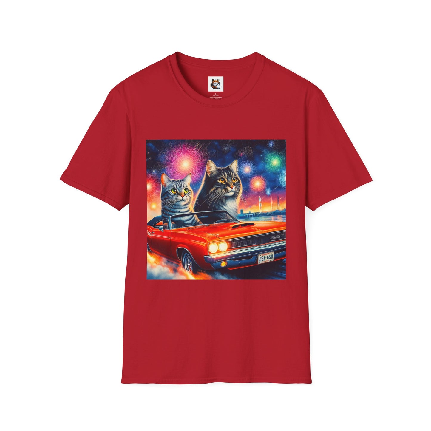 Wacky Domestic Cat Unisex Softstyle T-Shirt