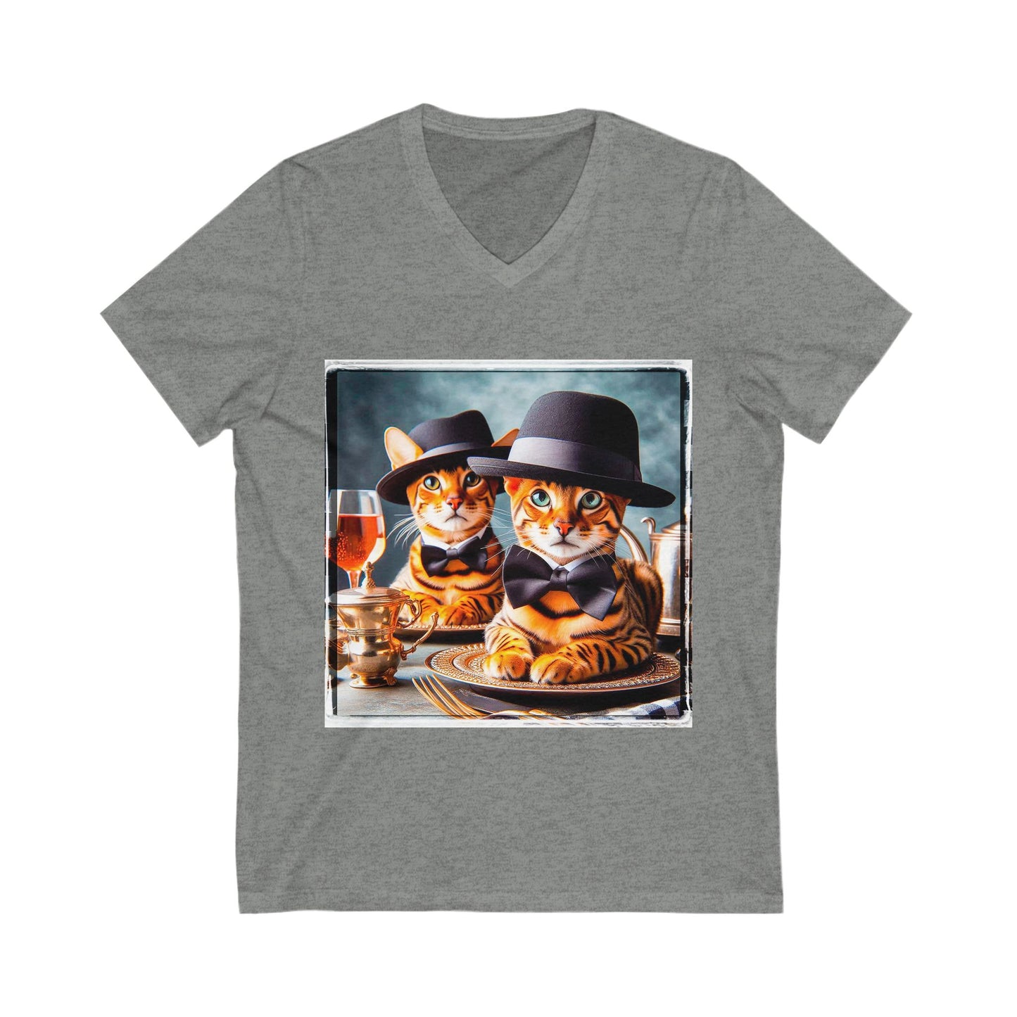 Bengal Unisex Jersey Short Sleeve V-Neck Tee