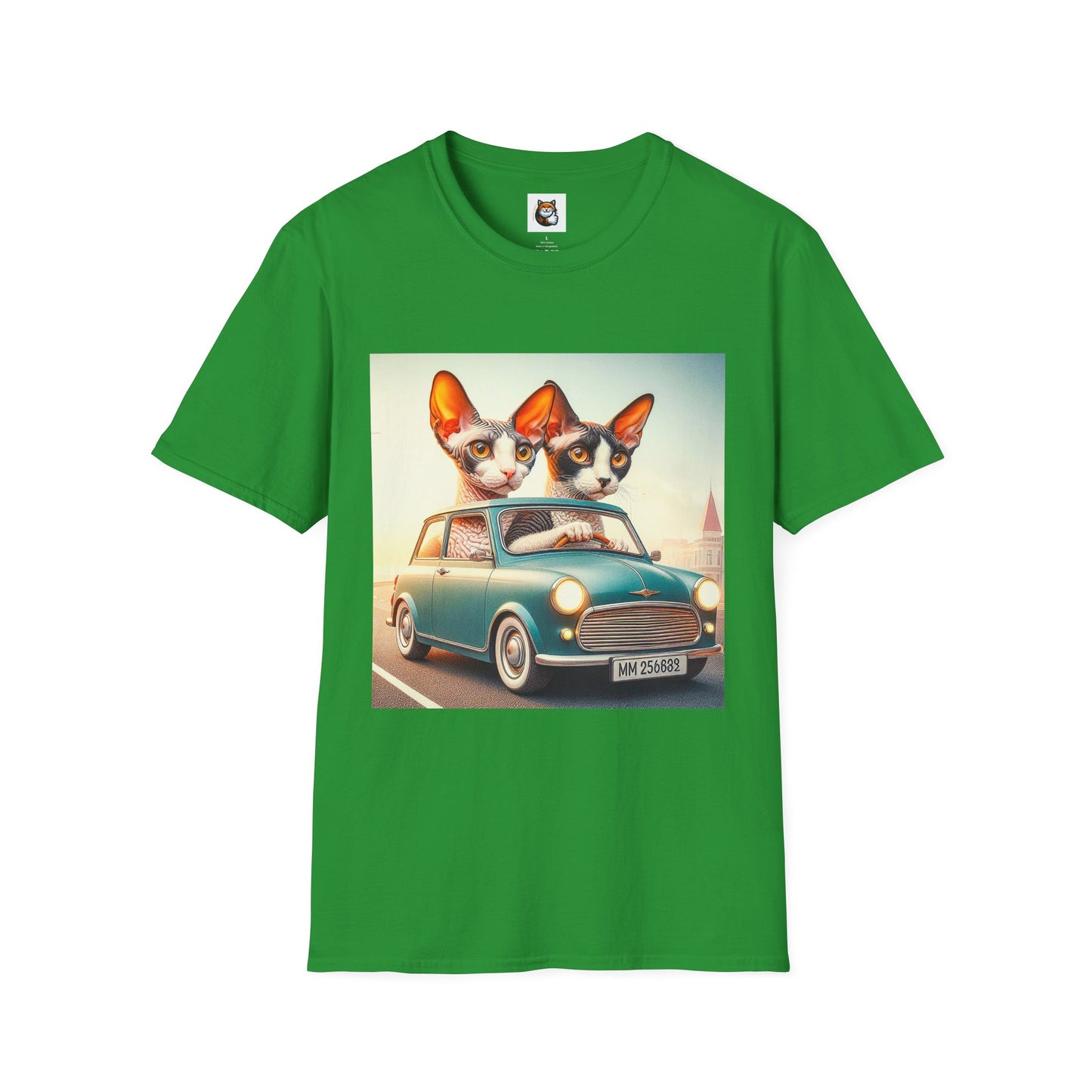 Wacky Cornish Rex Cat tiny car   T-Shirt