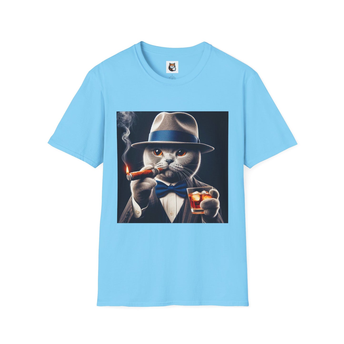 Russian Blue Cat  smoking and cigars T-Shirt