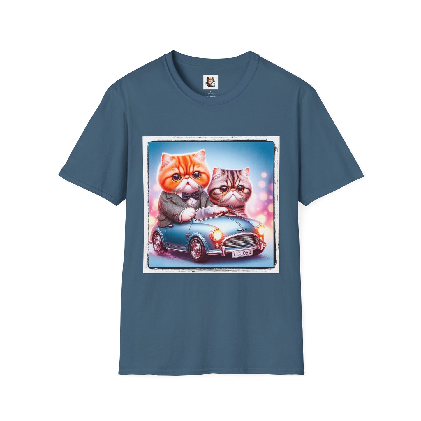 Wacky Exotic Shorthair Cat Unisex Softstyle T-Shirt