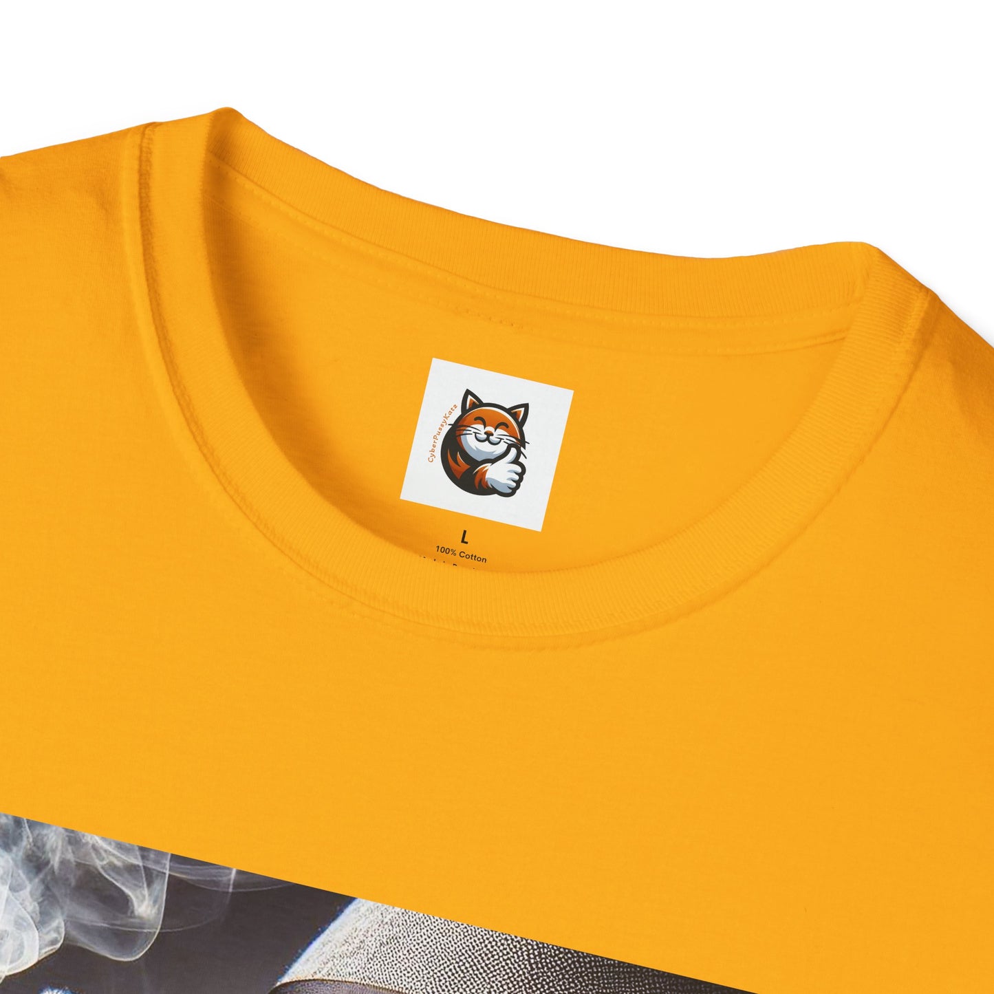 Selkirk Rex Cat T-Shirt cigar smoking