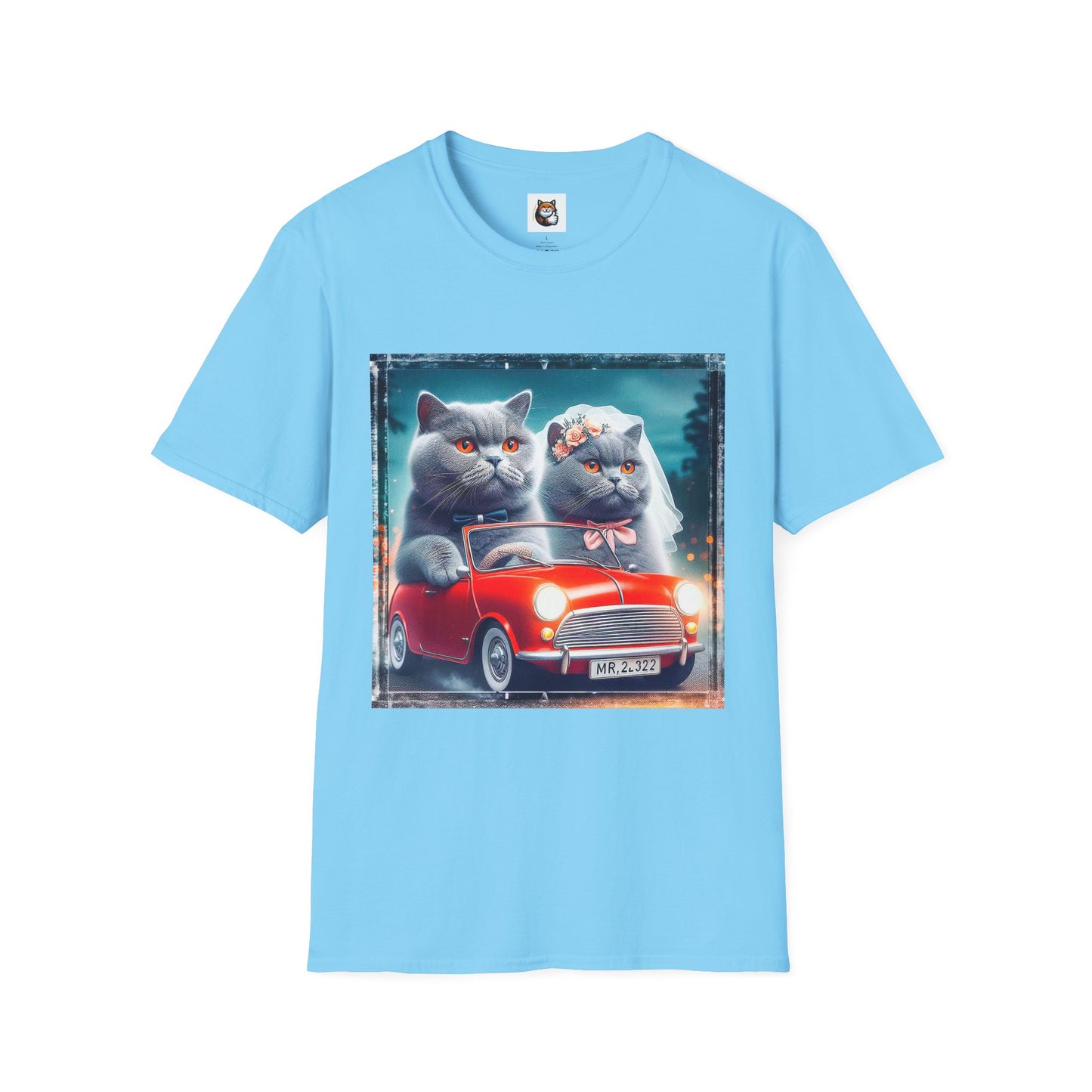 Wacky British Shorthair tiny red car Softstyle T-Shirt