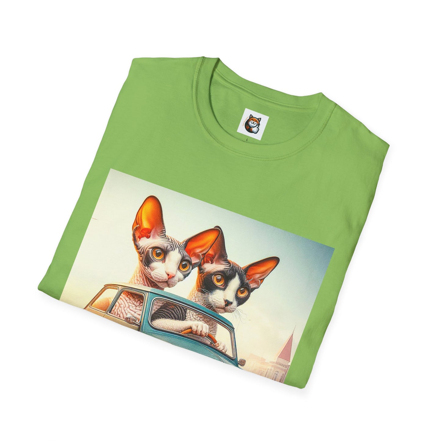 Wacky Cornish Rex Cat tiny car   T-Shirt