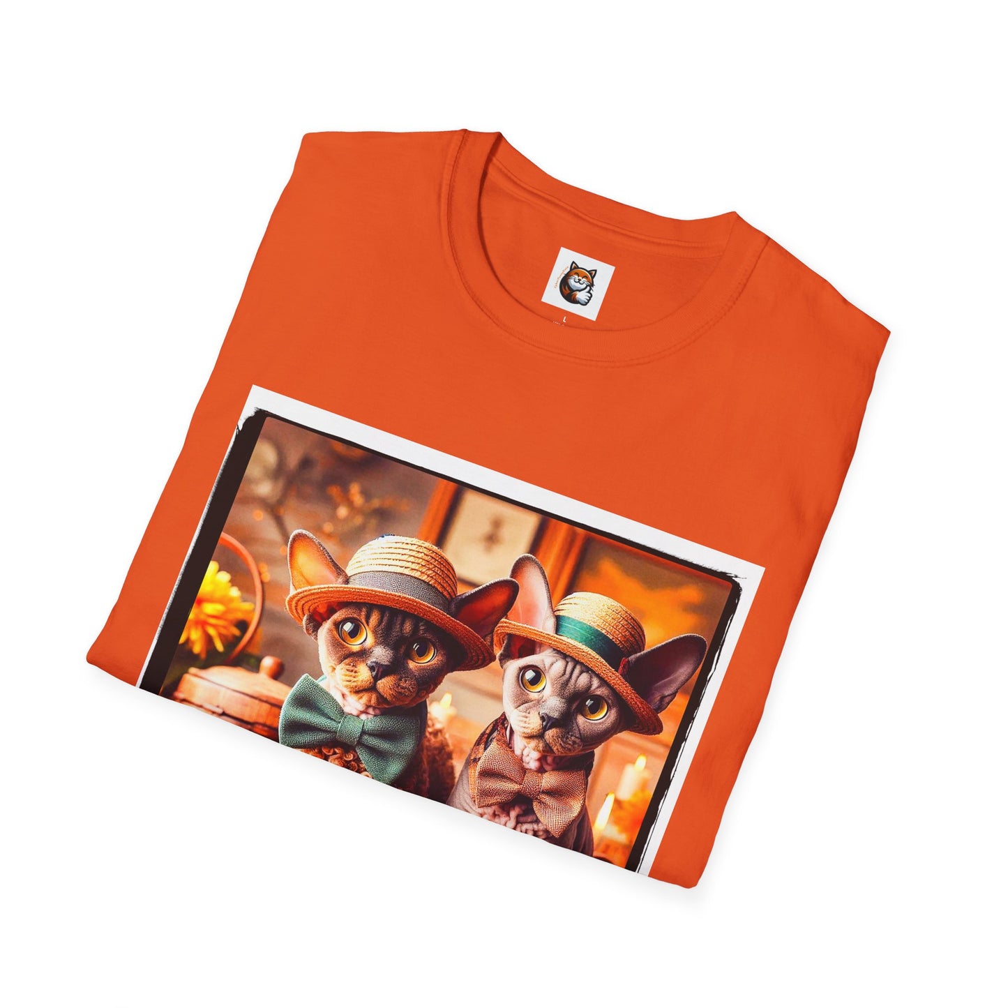 Devon Rex bow and tie Unisex Softstyle T-Shirt
