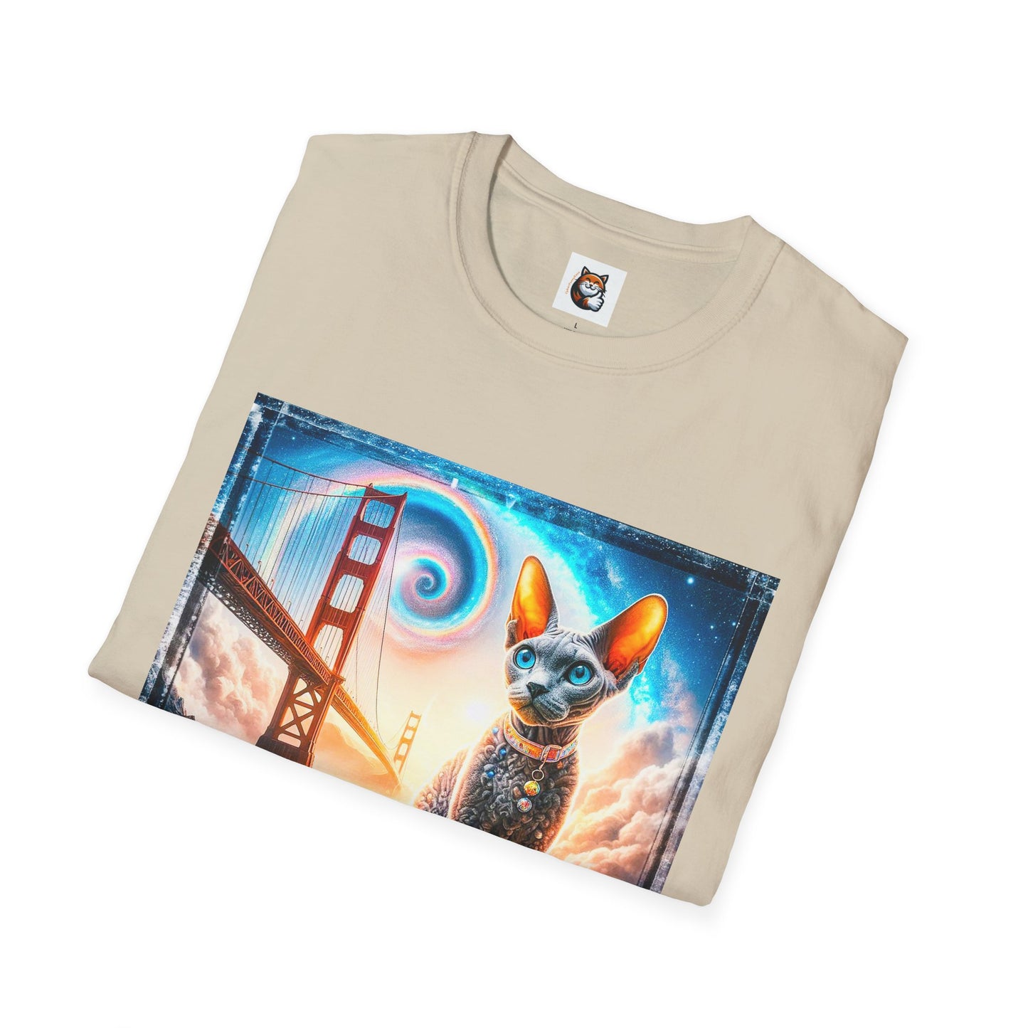 Devon Rex Unisex rainbow bridge Softstyle T-Shirt