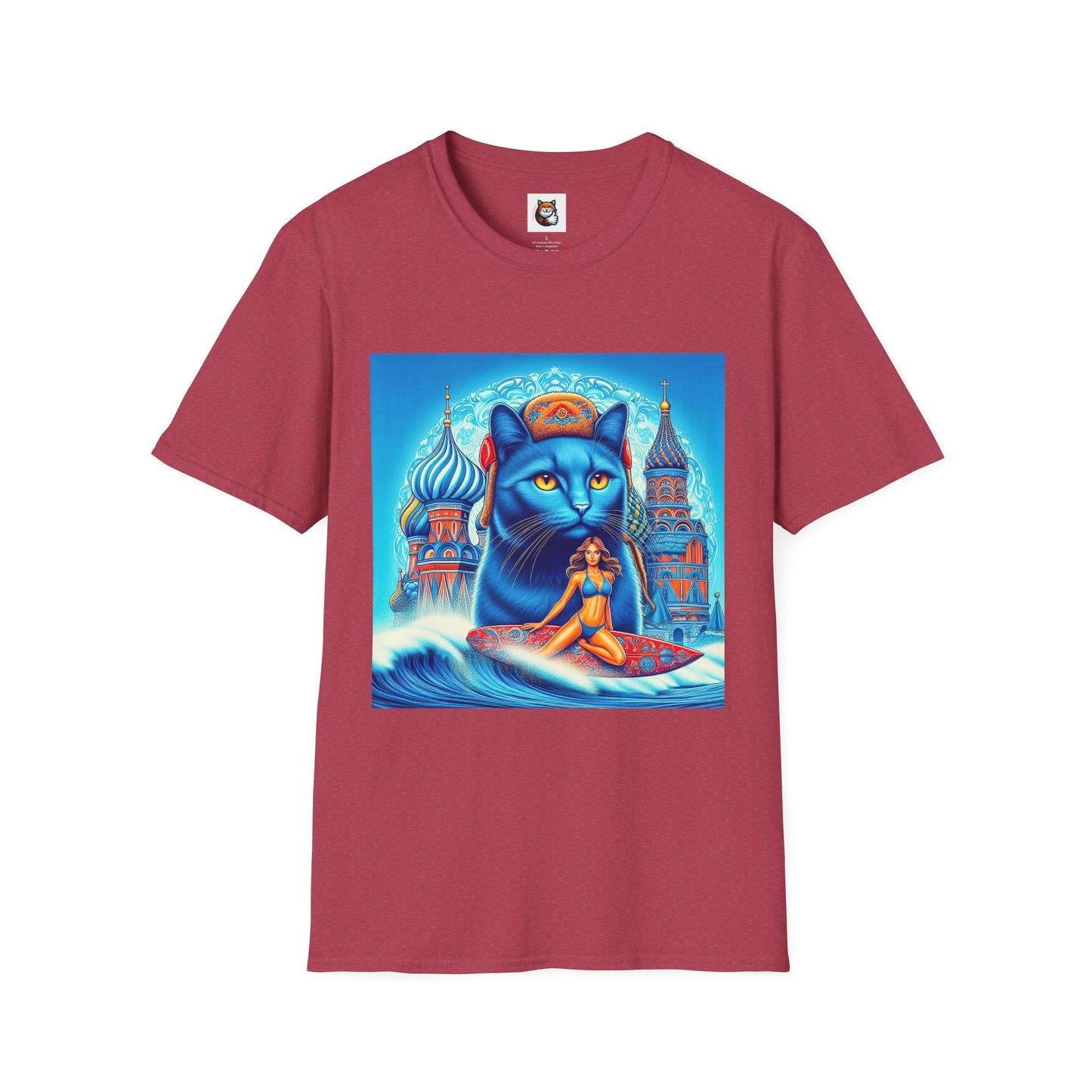 Russian Blue Cat egyptian goddess Softstyle T-Shirt