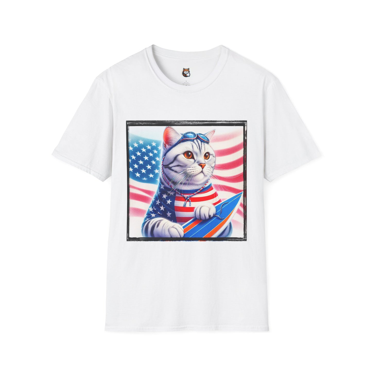 American Shorthair americsn flag Softstyle T-Shirt