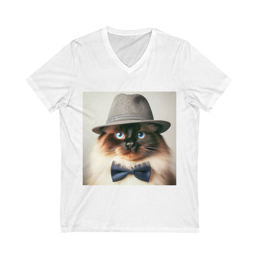 Birman hat Jersey Short Sleeve V-Neck Tee