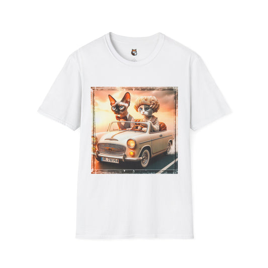 Wacky  Devon Rex pretty sunset  Unisex Softstyle T-Shirt