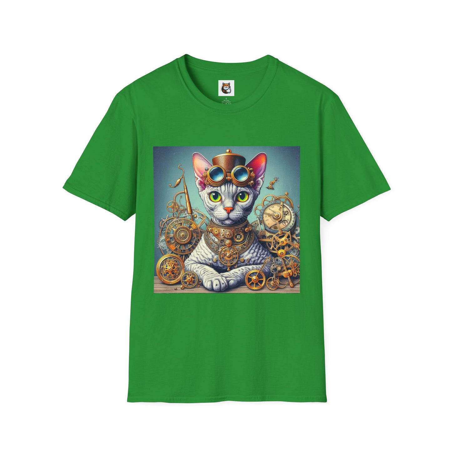 Devon Rex Cat steam punk Softstyle T-Shirt