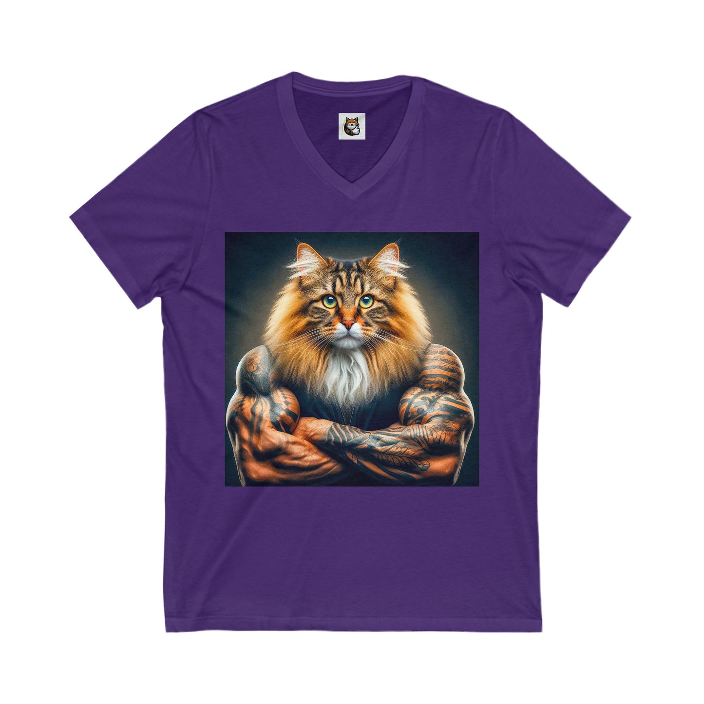 Norwegian Forest Cat Unisex Jersey Short Sleeve V-Neck Tee