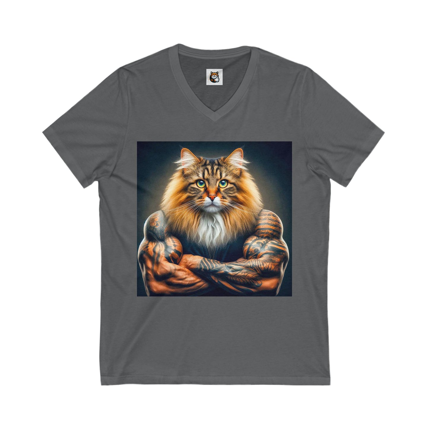 Norwegian Forest Cat Unisex Jersey Short Sleeve V-Neck Tee