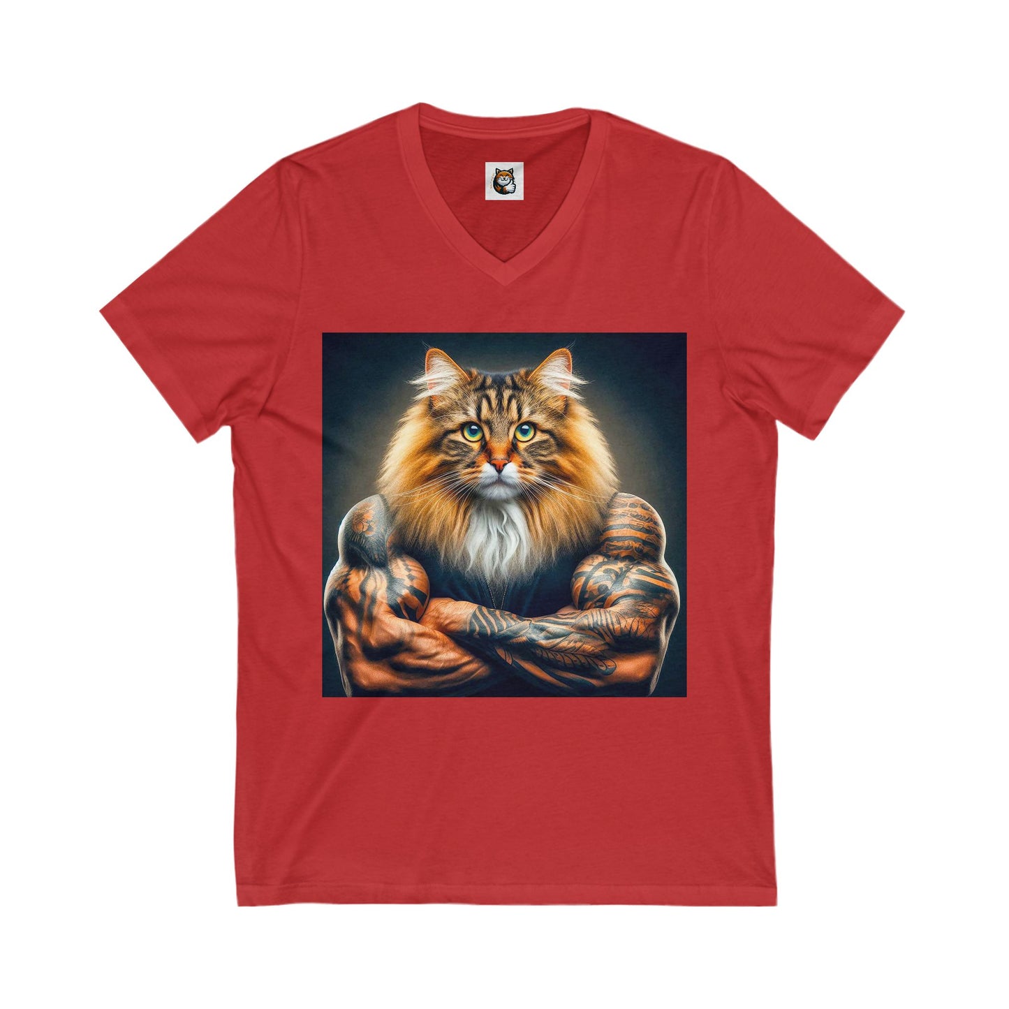 Norwegian Forest Cat Unisex Jersey Short Sleeve V-Neck Tee