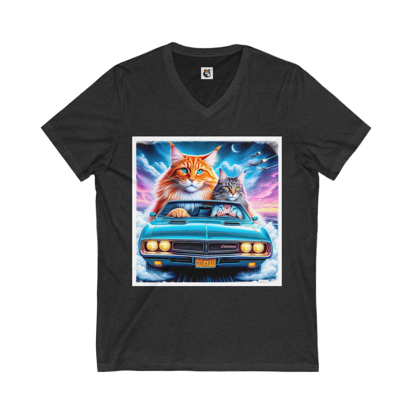 Wacky Maine Coon Unisex Jersey Short Sleeve V-Neck Tee