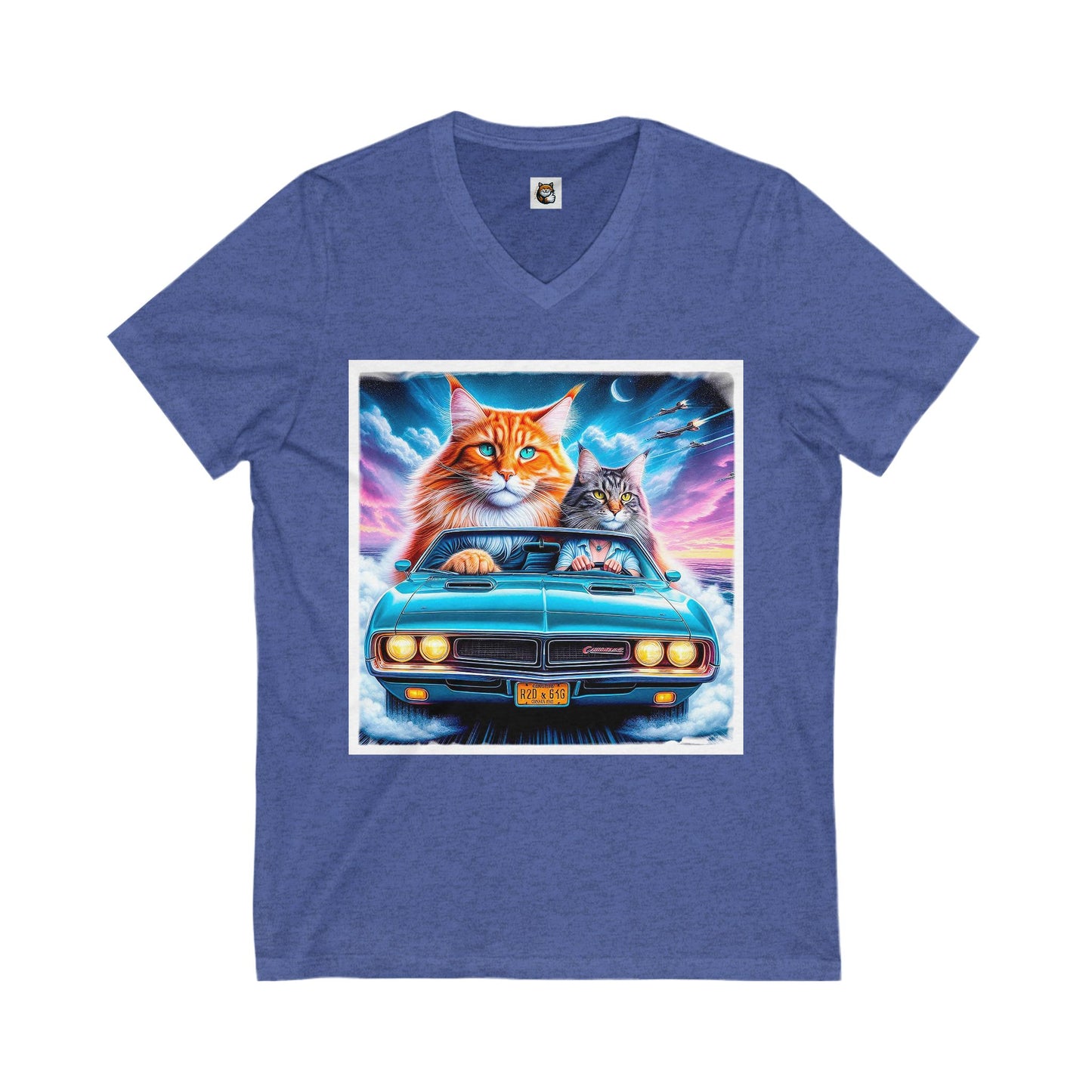Wacky Maine Coon Unisex Jersey Short Sleeve V-Neck Tee