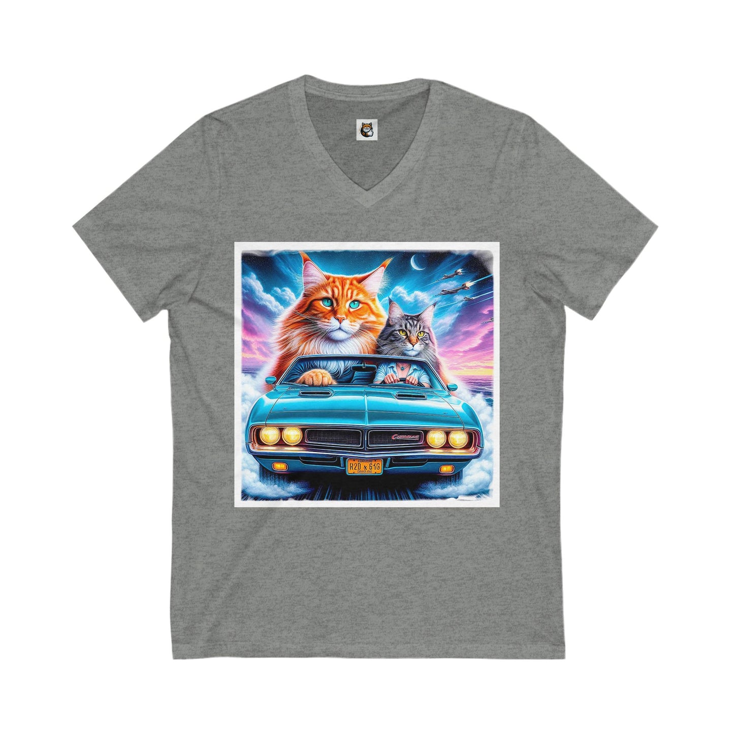 Wacky Maine Coon Unisex Jersey Short Sleeve V-Neck Tee