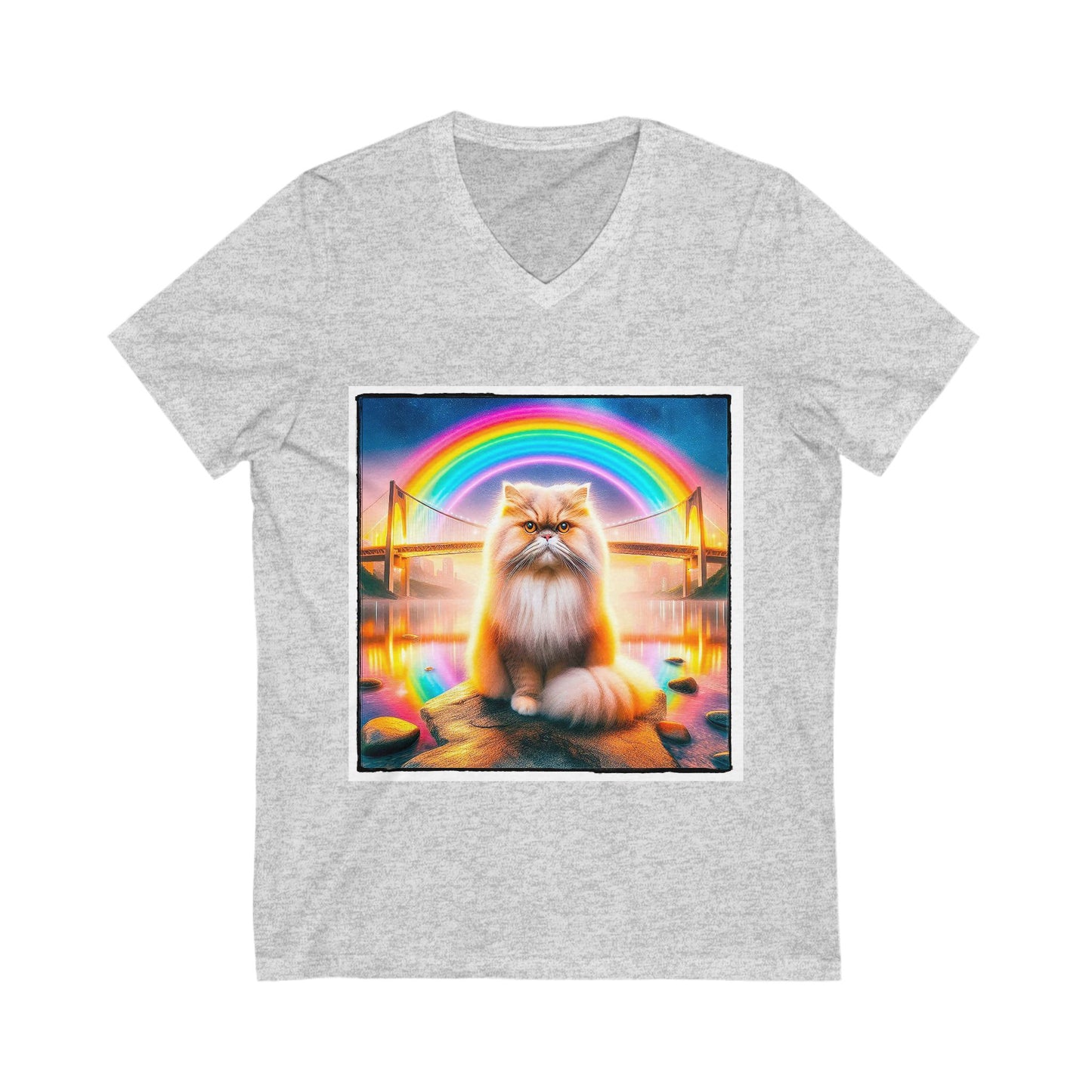 Persian Cat Unisex Jersey Short Sleeve V-Neck Tee