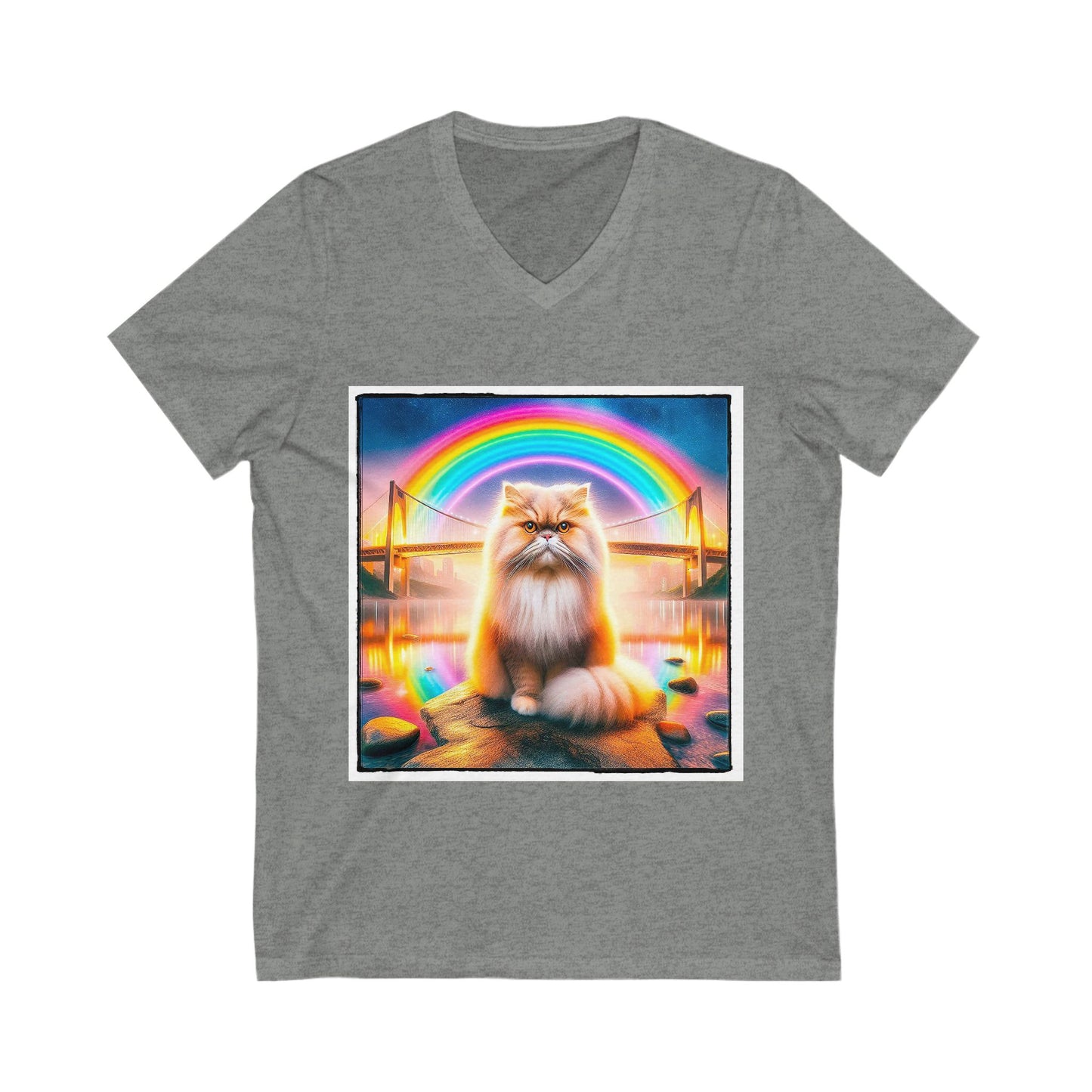 Persian Cat Unisex Jersey Short Sleeve V-Neck Tee