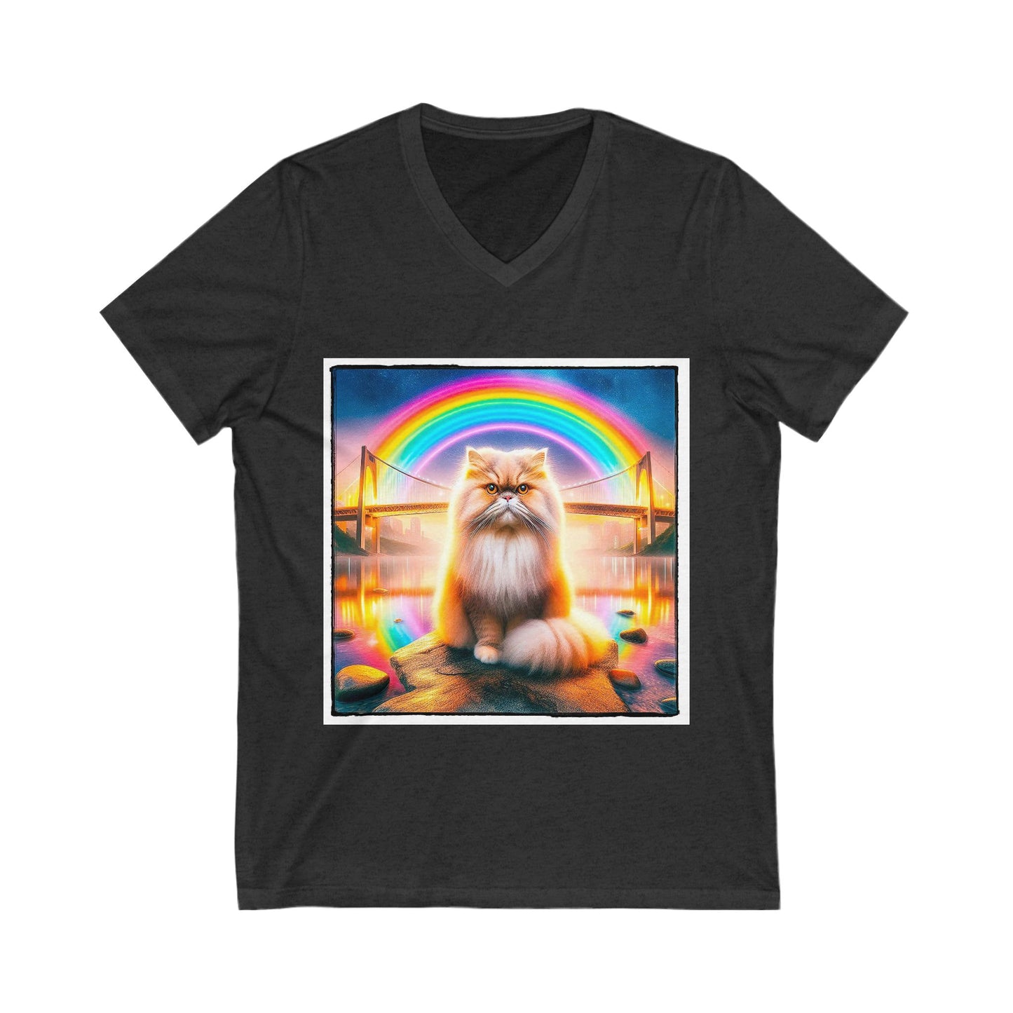 Persian Cat Unisex Jersey Short Sleeve V-Neck Tee