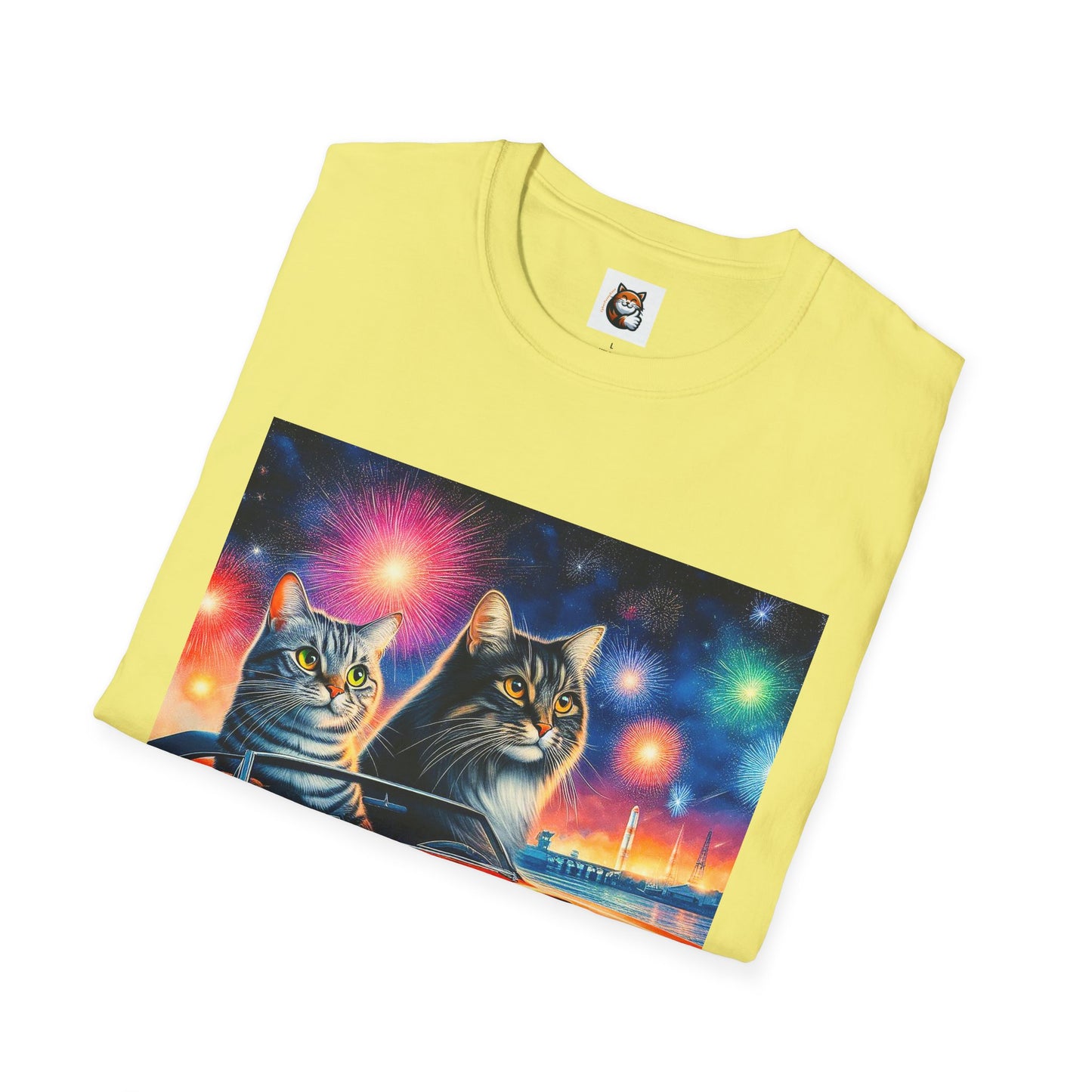 Wacky Domestic Cat Unisex Softstyle T-Shirt