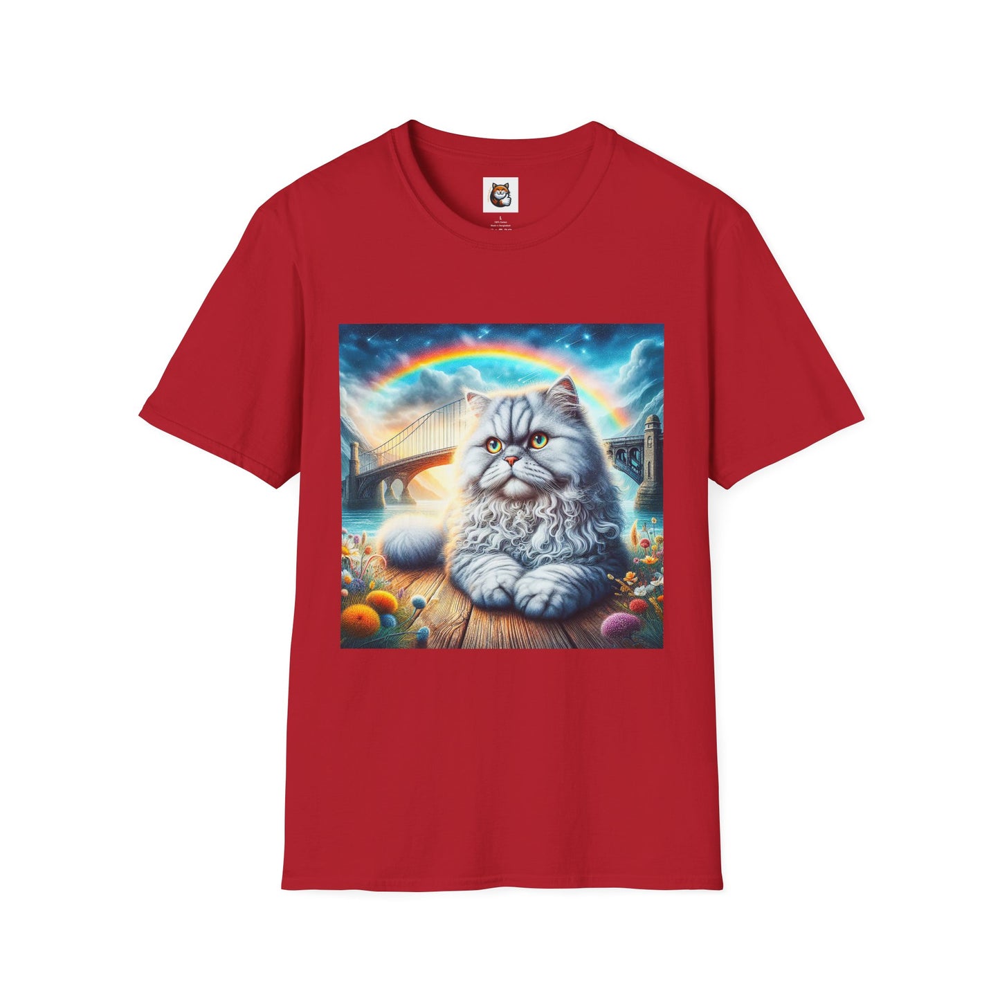 Selkirk Rex Cat T-Shirt  rainbow bridge