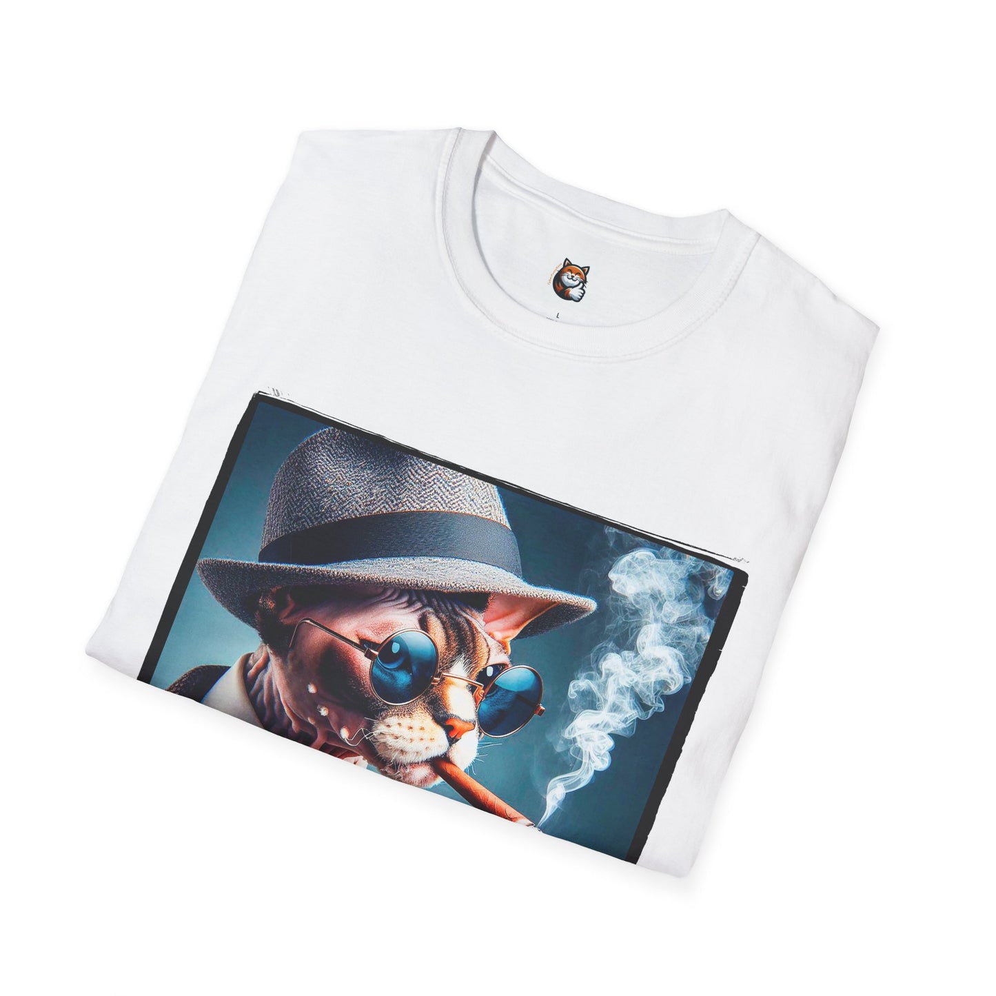 Devon Rex Cat smoking Softstyle T-Shirt