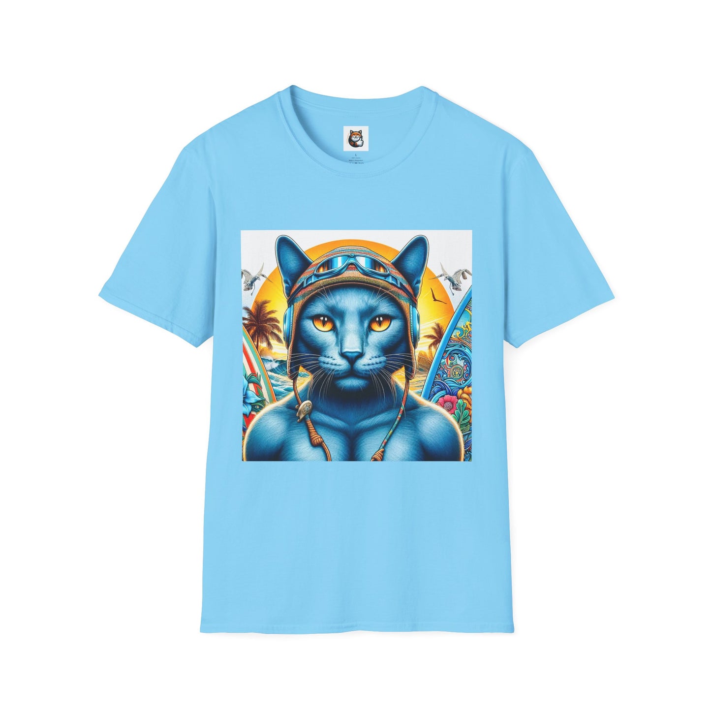 Russian Blue Cat Unisex Softstyle T-Shirt