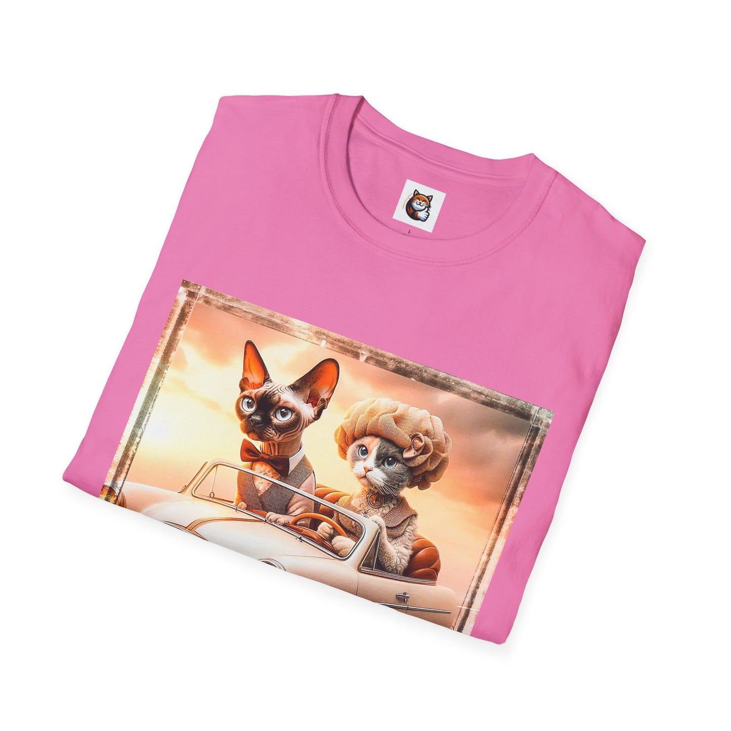 Wacky  Devon Rex pretty sunset  Unisex Softstyle T-Shirt