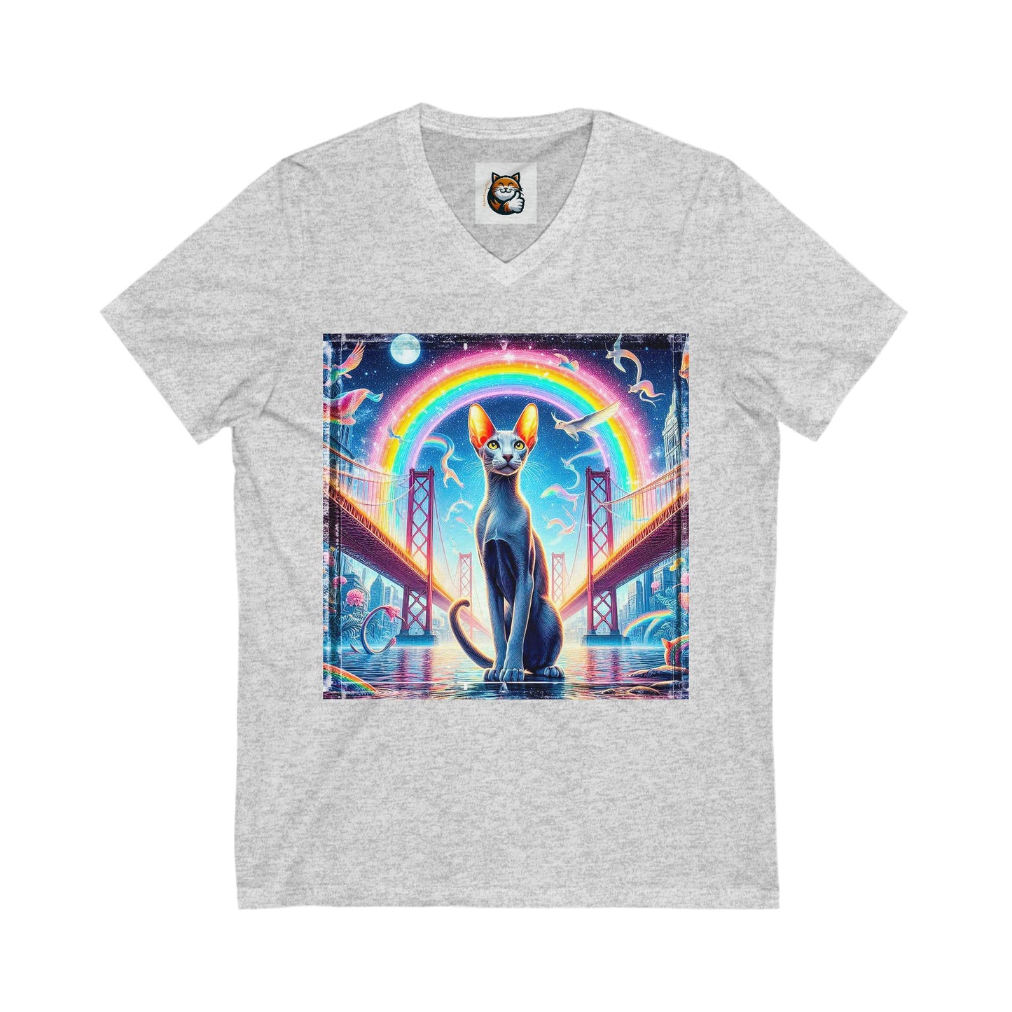 Oriental Shorthair Unisex Jersey Short Sleeve V-Neck Tee
