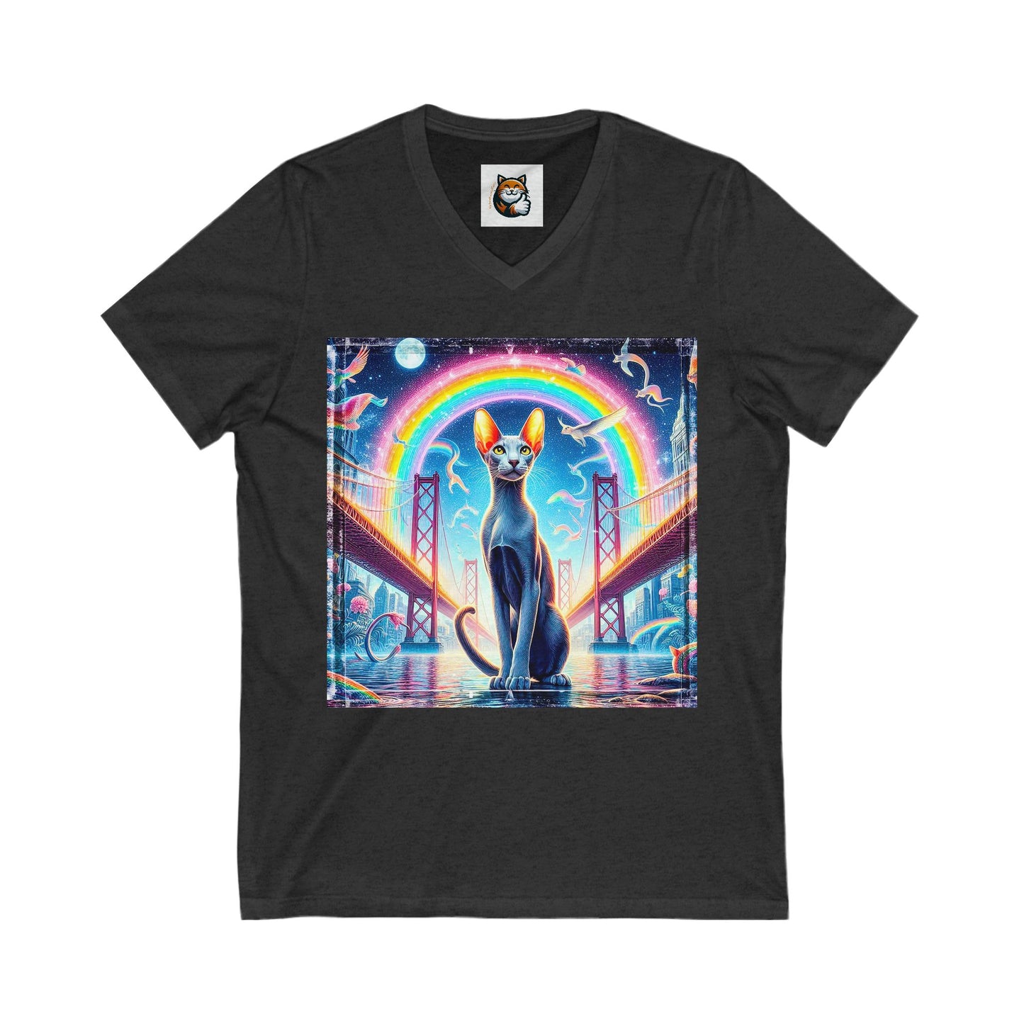 Oriental Shorthair Unisex Jersey Short Sleeve V-Neck Tee