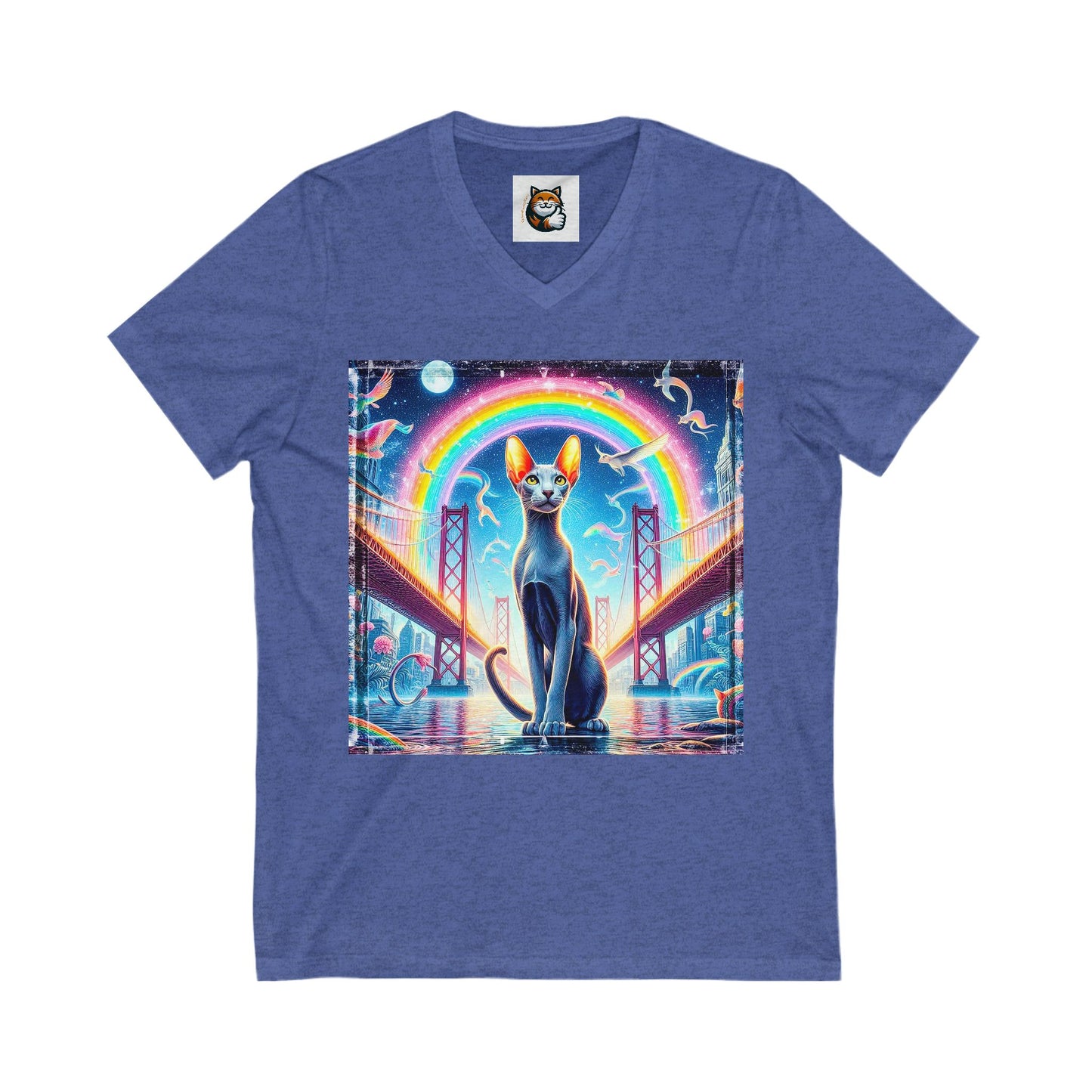 Oriental Shorthair Unisex Jersey Short Sleeve V-Neck Tee