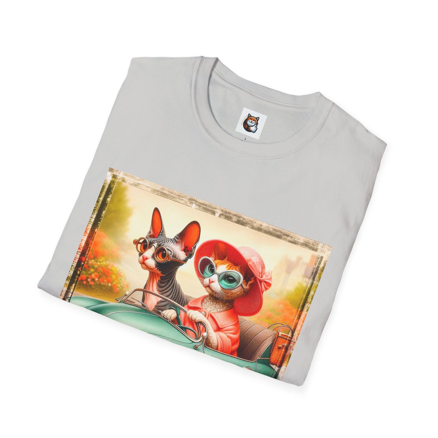 Wacky Cornish Rex Cat friends driving  T-Shirt