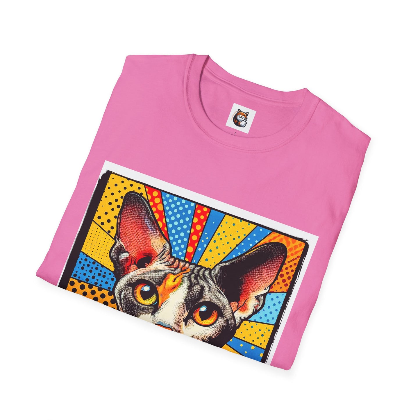 Devon Rex Comic book  Unisex Softstyle T-Shirt