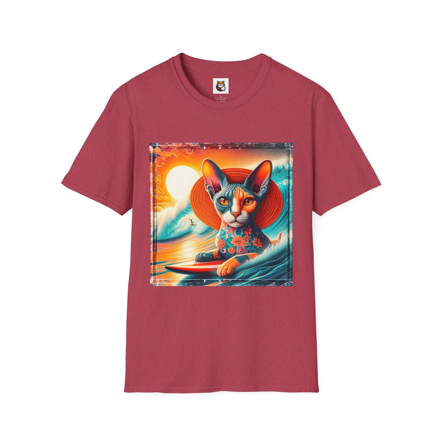 Devon Rex Cat hawaiian surfer Softstyle T-Shirt