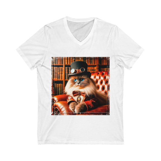 Birman steam punk Jersey Short Sleeve V-Neck Tee