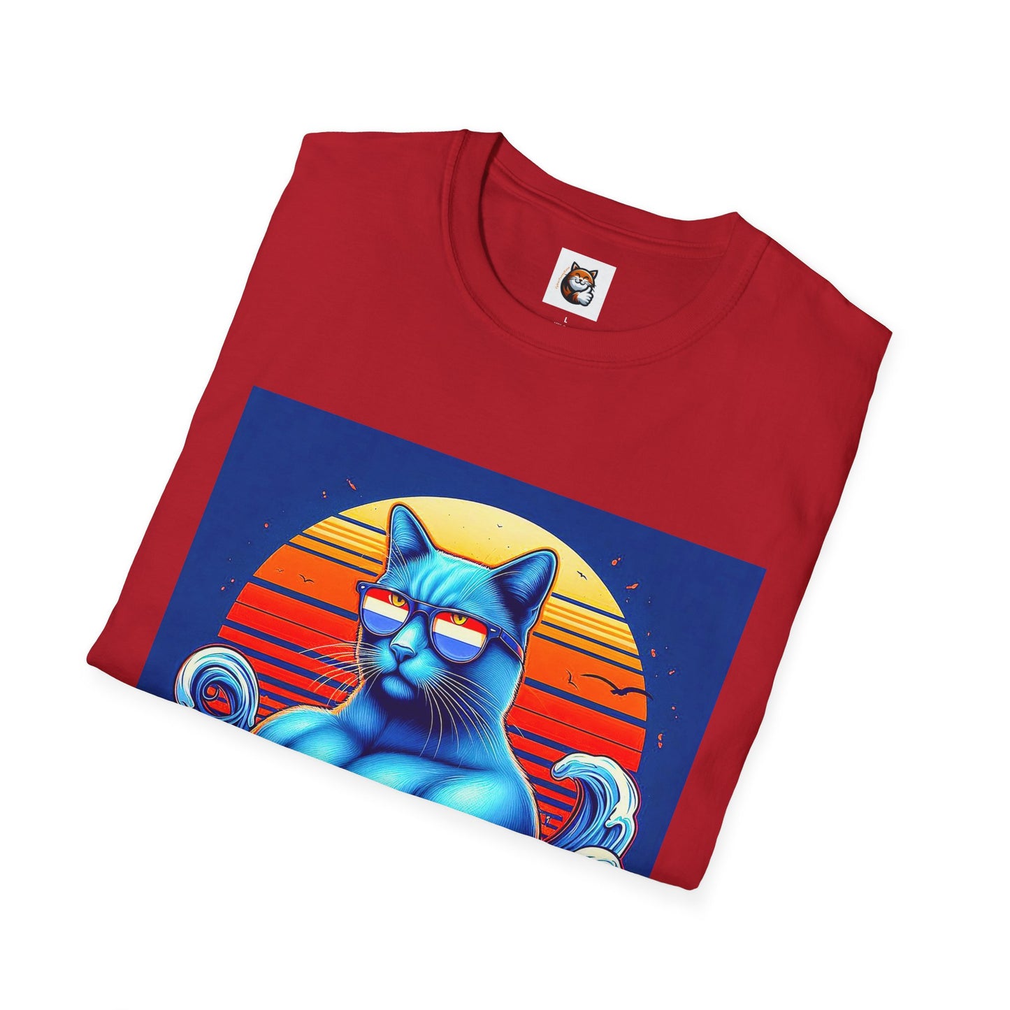 Russian Blue Cat Unisex Softstyle T-Shirt
