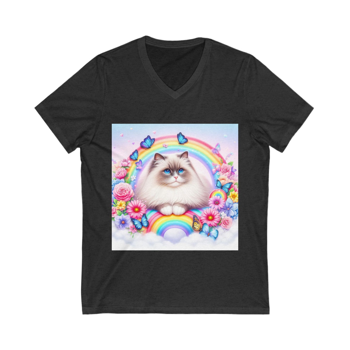 Ragdoll Cat Unisex Jersey Short Sleeve V-Neck Tee