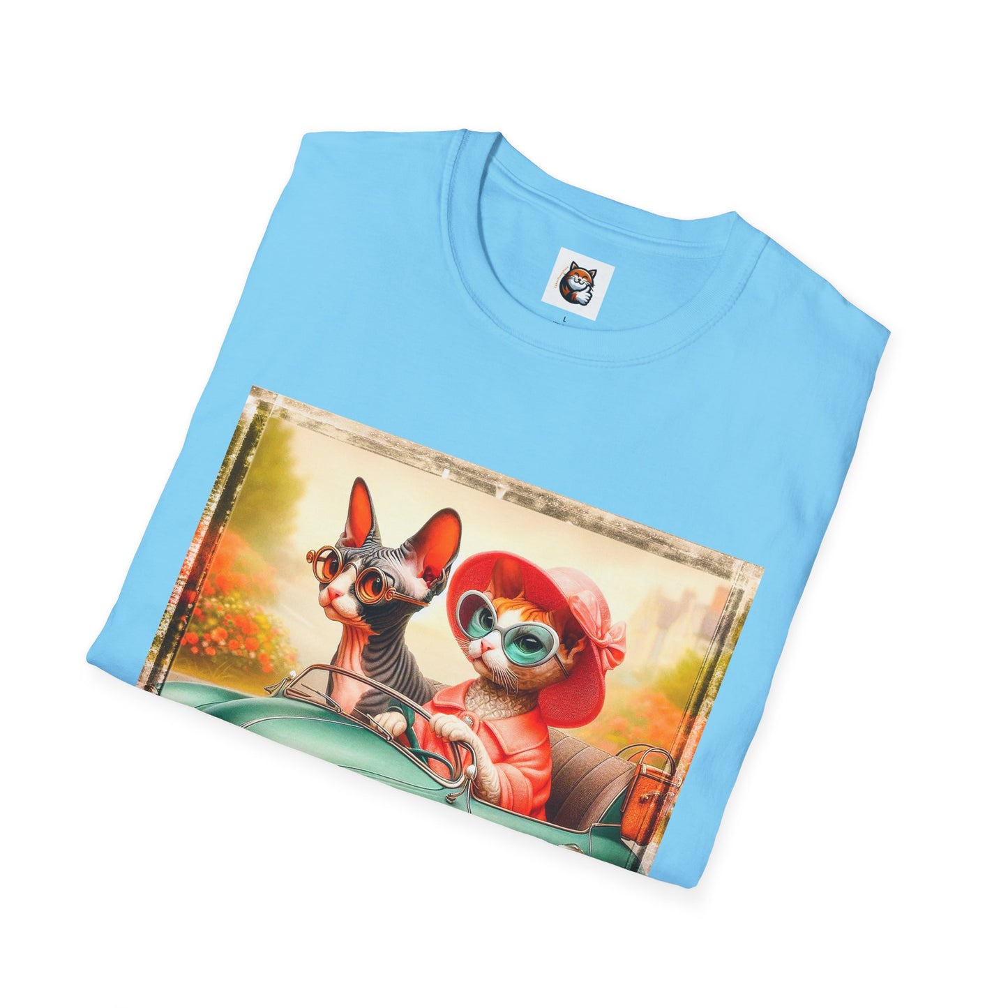 Wacky Cornish Rex Cat friends driving  T-Shirt