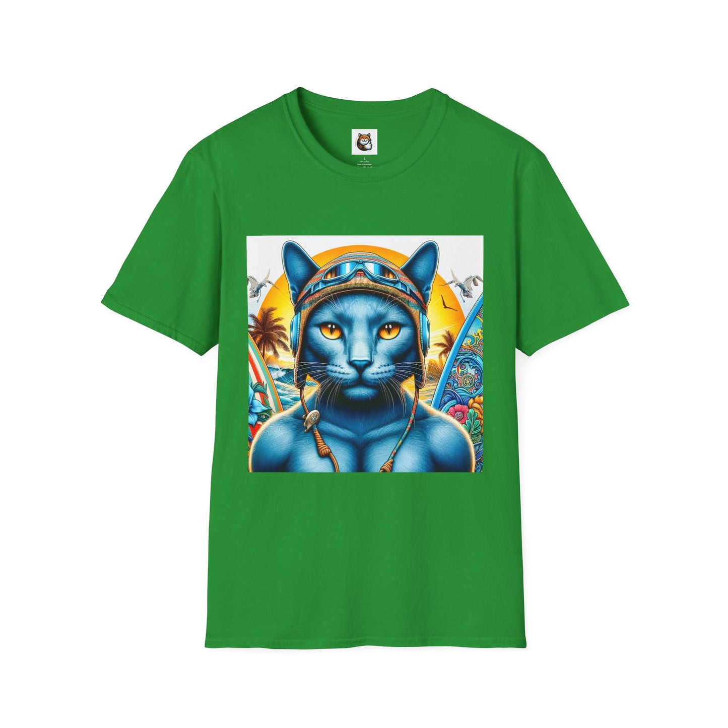 Russian Blue Cat Unisex Softstyle T-Shirt