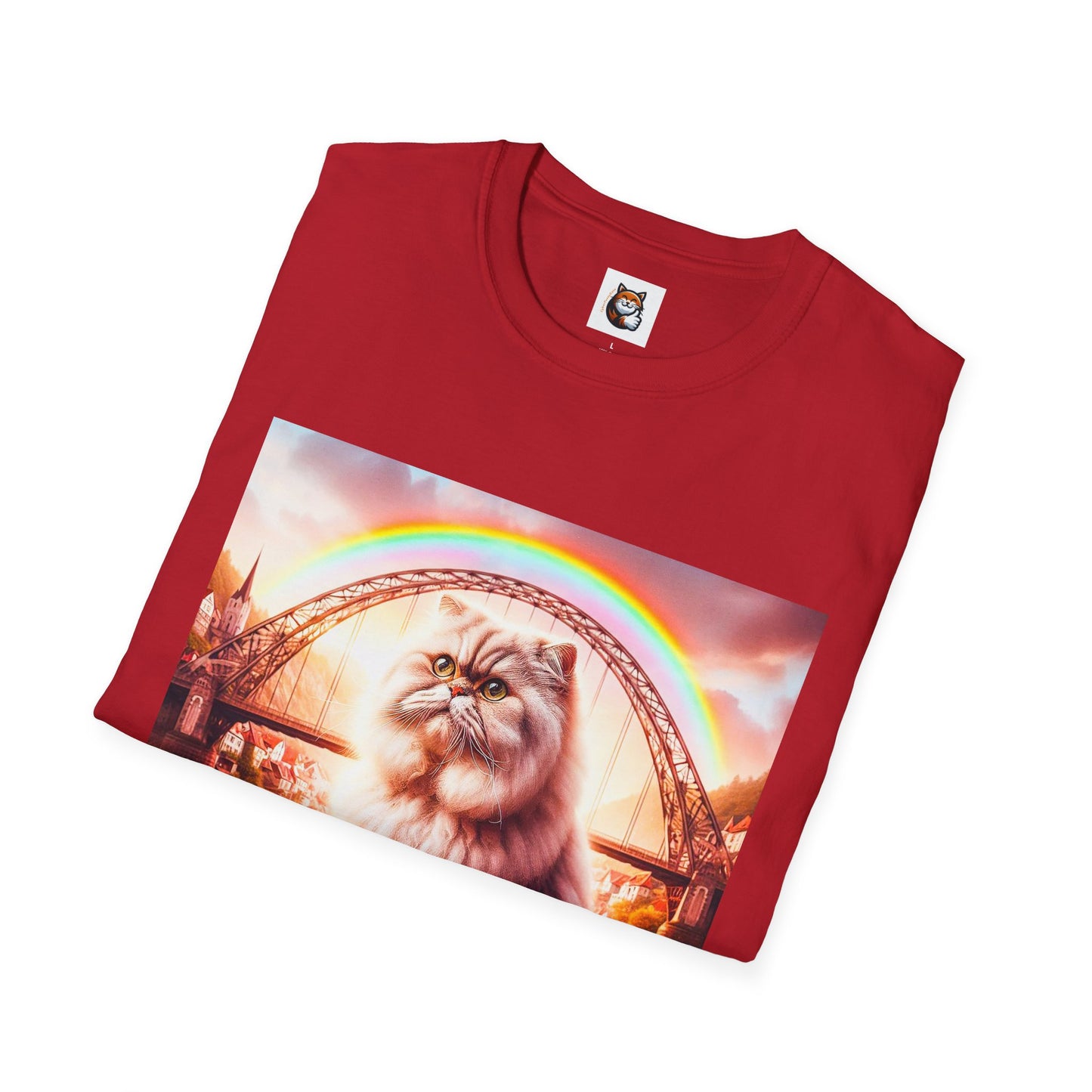 Selkirk Rex Cat T-Shirt rainbow bridge