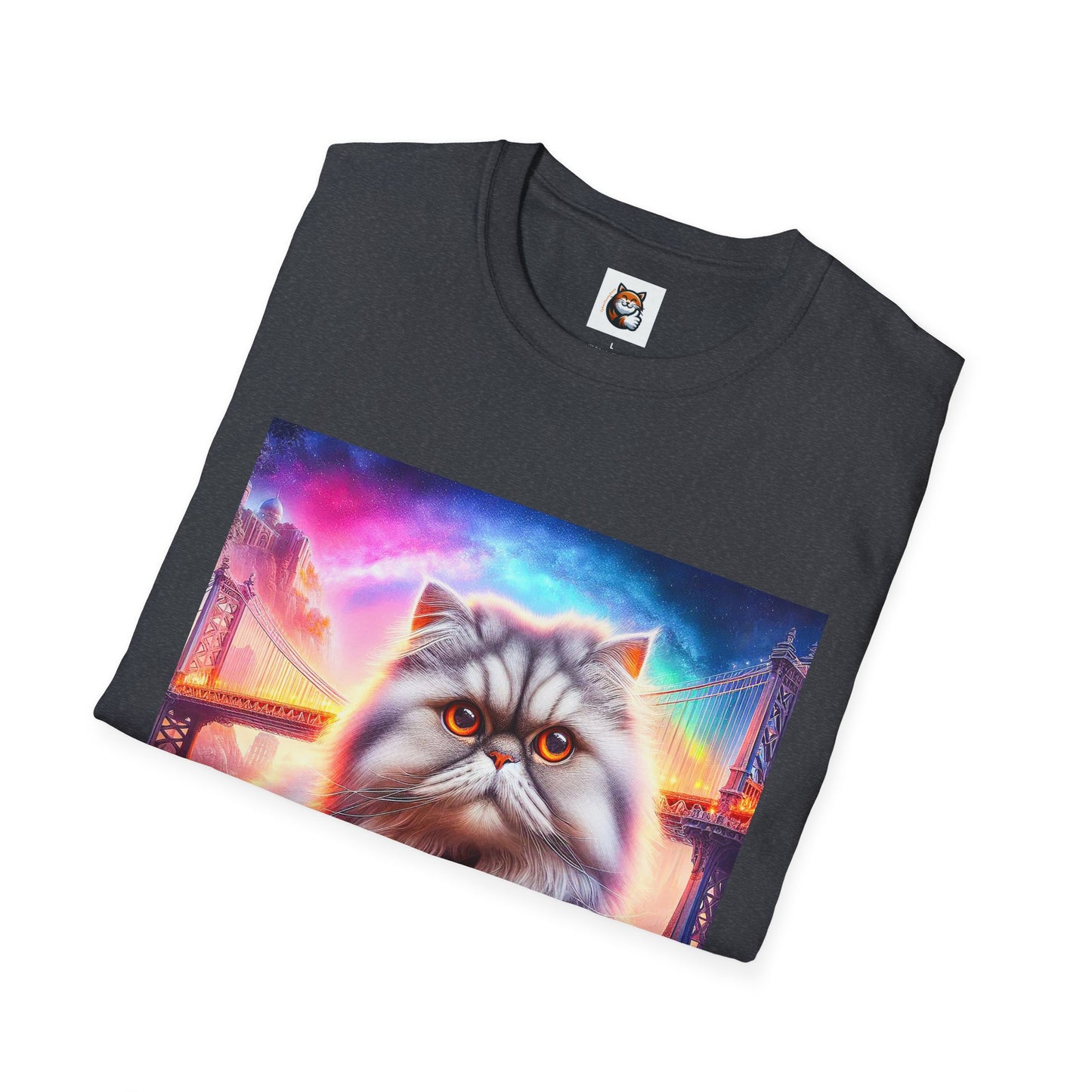 Selkirk Rex Cat T-Shirt purple sunset